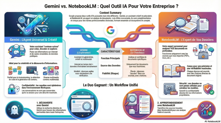 Gemini vs NotebookLM : 4 vérités surprenantes que vous ignorez sur les outils IA de Google